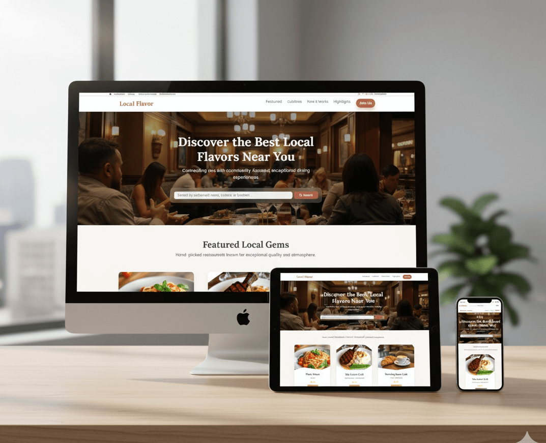 Web design for a local restaurant in Kaduna.
